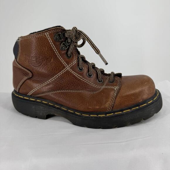 Vintage Dr. Martens boots mens UK 9 US 10 brown leather work/hiker 90s grunge - Picture 1 of 8